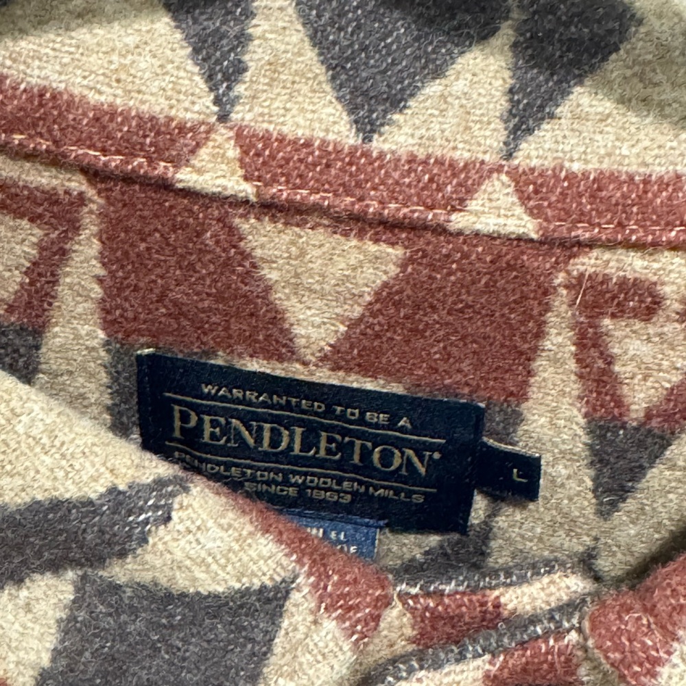 Pendleton Tan and Brown Geometric Cardigan - Picture 2 of 2